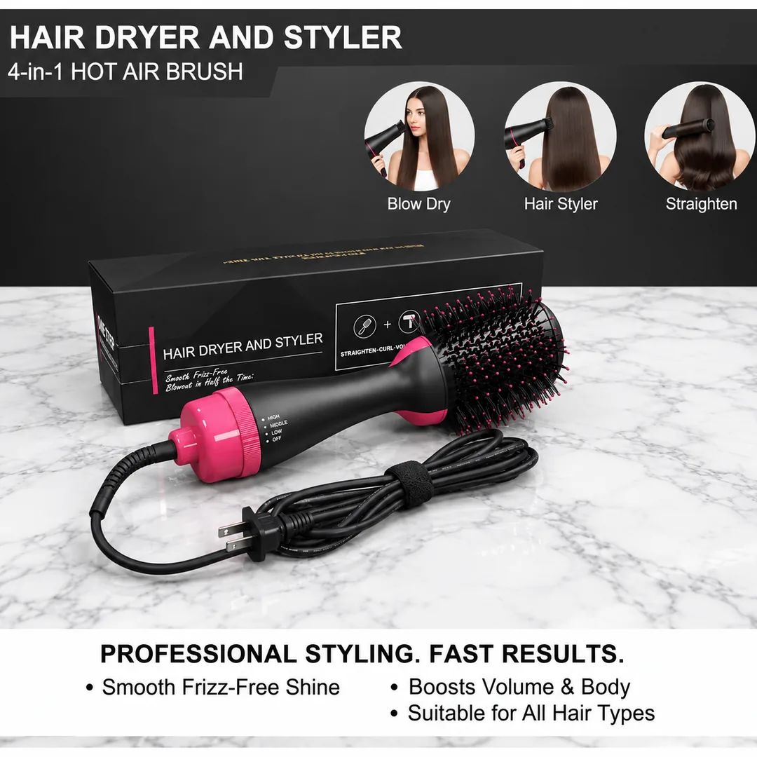 One Step Hair Dryer & Styler with Hot Air Brush | Imported Quality